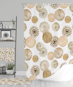 Boho Nature Shower Curtain, Floral Bath Print, Optional Bath Mat and Towels, Bathroom Set, Unique Bohemian Decor