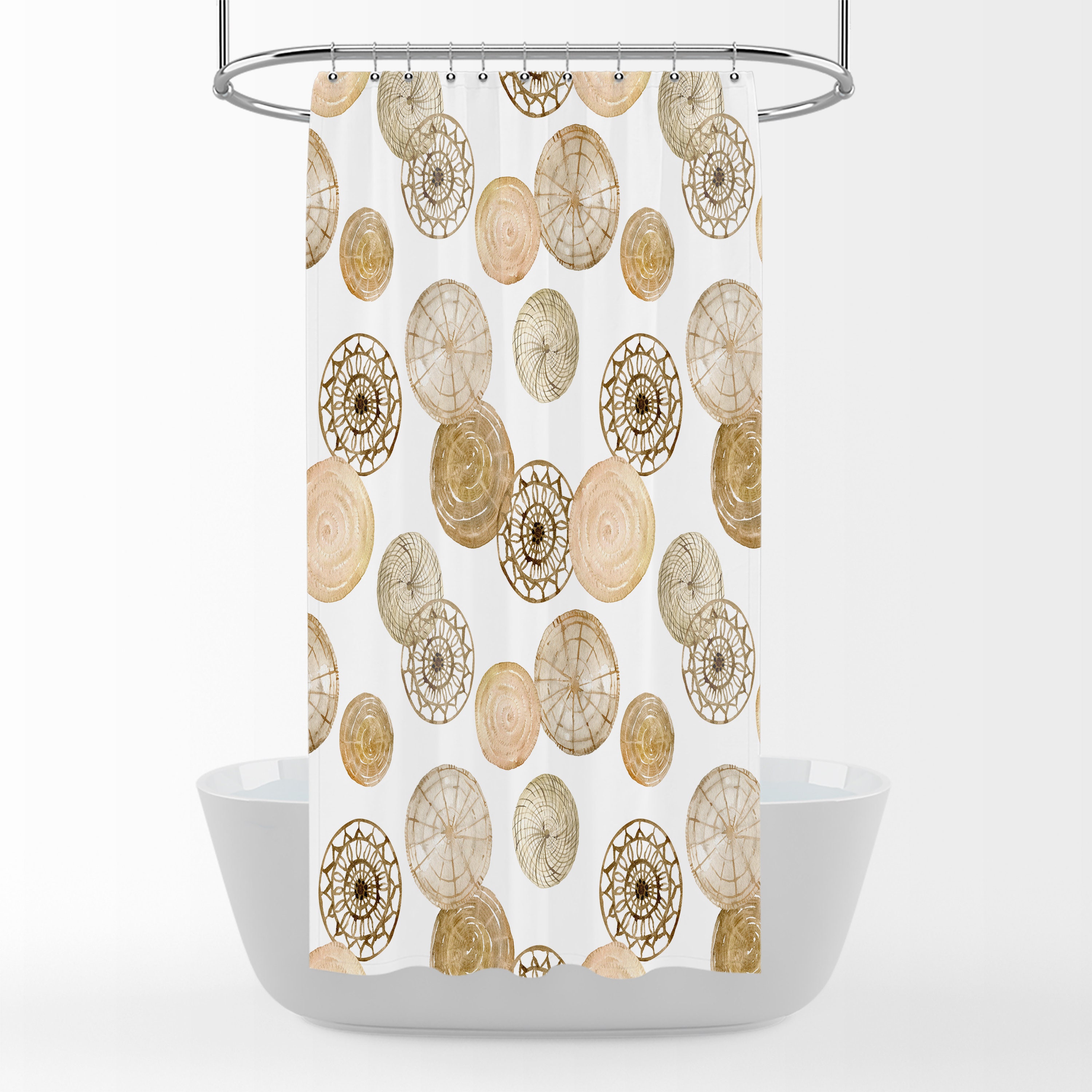 Boho Nature Shower Curtain, Floral Bath Print, Optional Bath Mat and Towels, Bathroom Set, Unique Bohemian Decor - Image 2