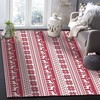 Boho Patchwork Red Christmas Kids Rugs, Machine Washable Breathable Durable Mat with Retro 70s Flair
