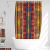 Boho Plaid Bathroom Decor Shower Curtains with Optional Towels and Bath Mat