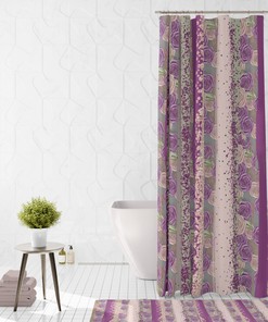 Boho Rose Shower Curtain with Optional Bath Mat and Towels for Elegant Bathroom Decor