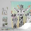 Boho Safari Animals Shower Curtain, add Bath Mat ,Towels with Kids Bathroom Shower Curtain Print