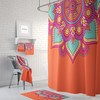Boho Shower Curtain, Bohemian Bathroom Decor , Orange Mandala with At Home Shower Curtains Print