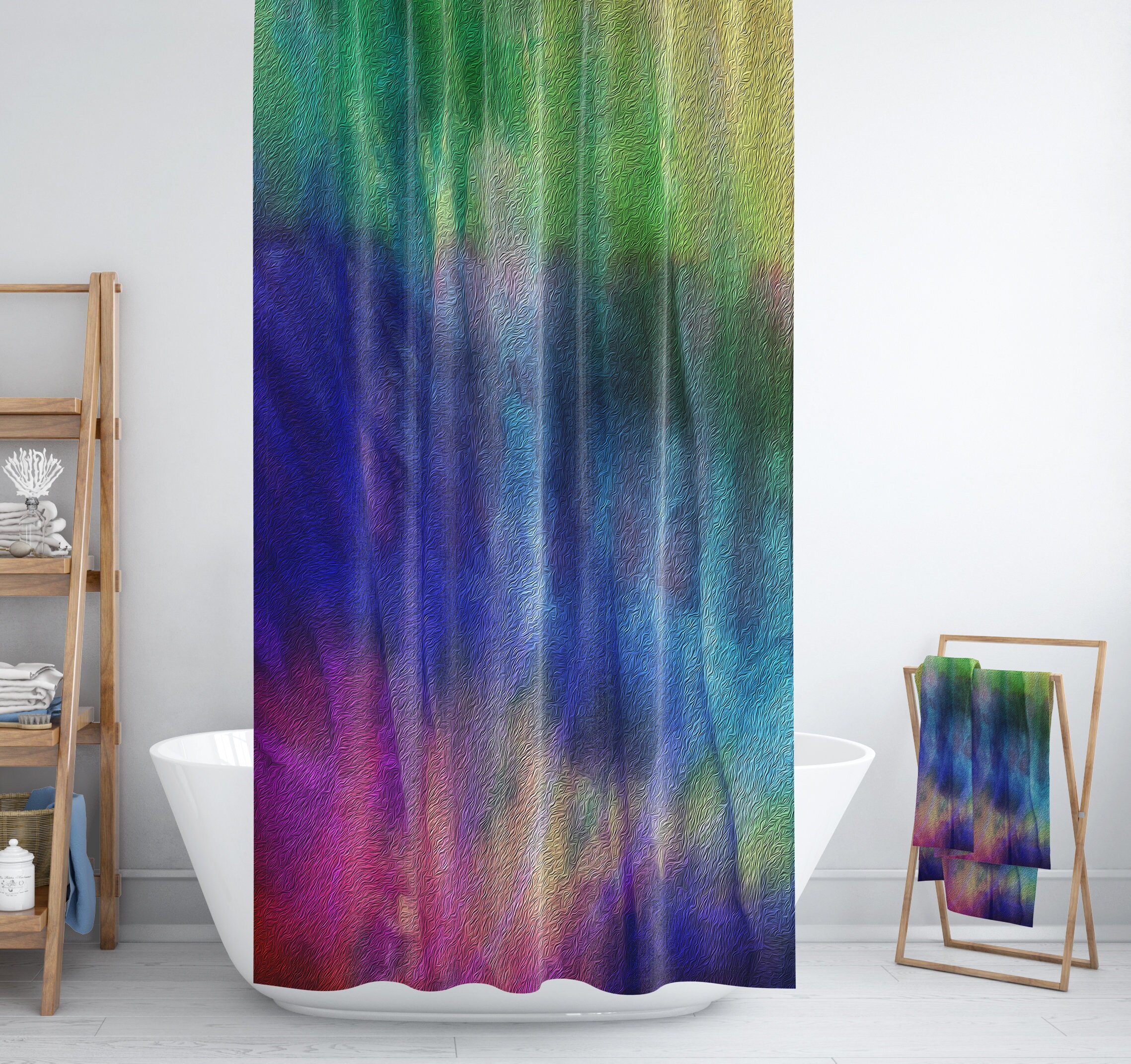 Boho Shower Curtain, Boho Maximalist Bathroom Decor with Unique Shower Curtains Print
