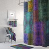 Boho Shower Curtain with Gypsy Batik Design and Optional Bath Mat Bathroom Set