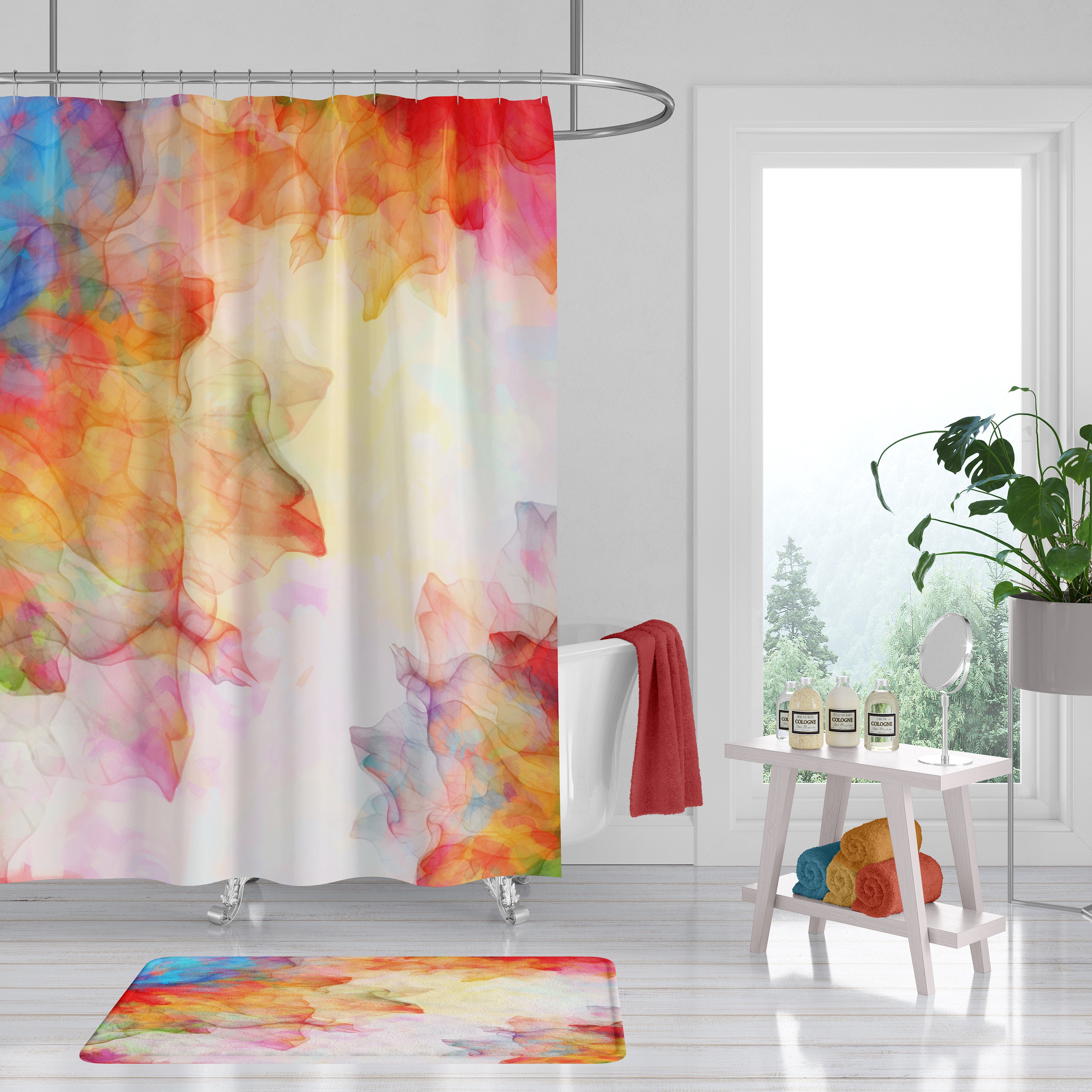 Boho Shower Curtains, Bath Mat, and Towels Bathroom Set - Summer Breeze Home Decor