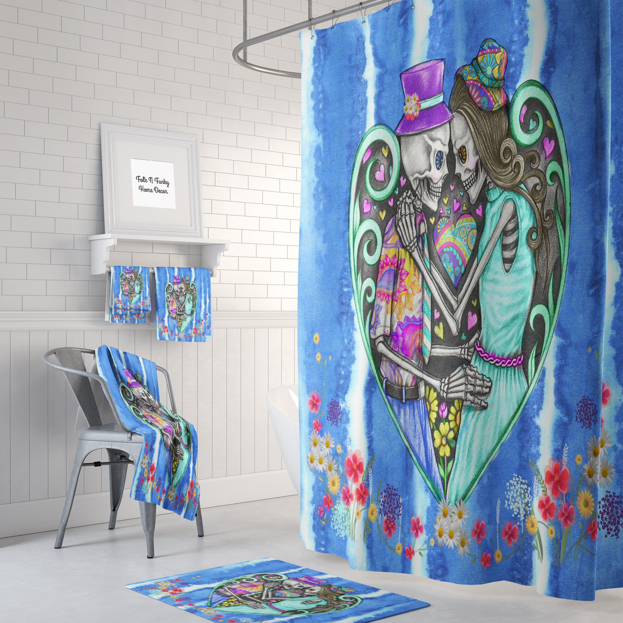 Boho Skull Shower Curtain with Stylish Design Options for Bathroom Decor