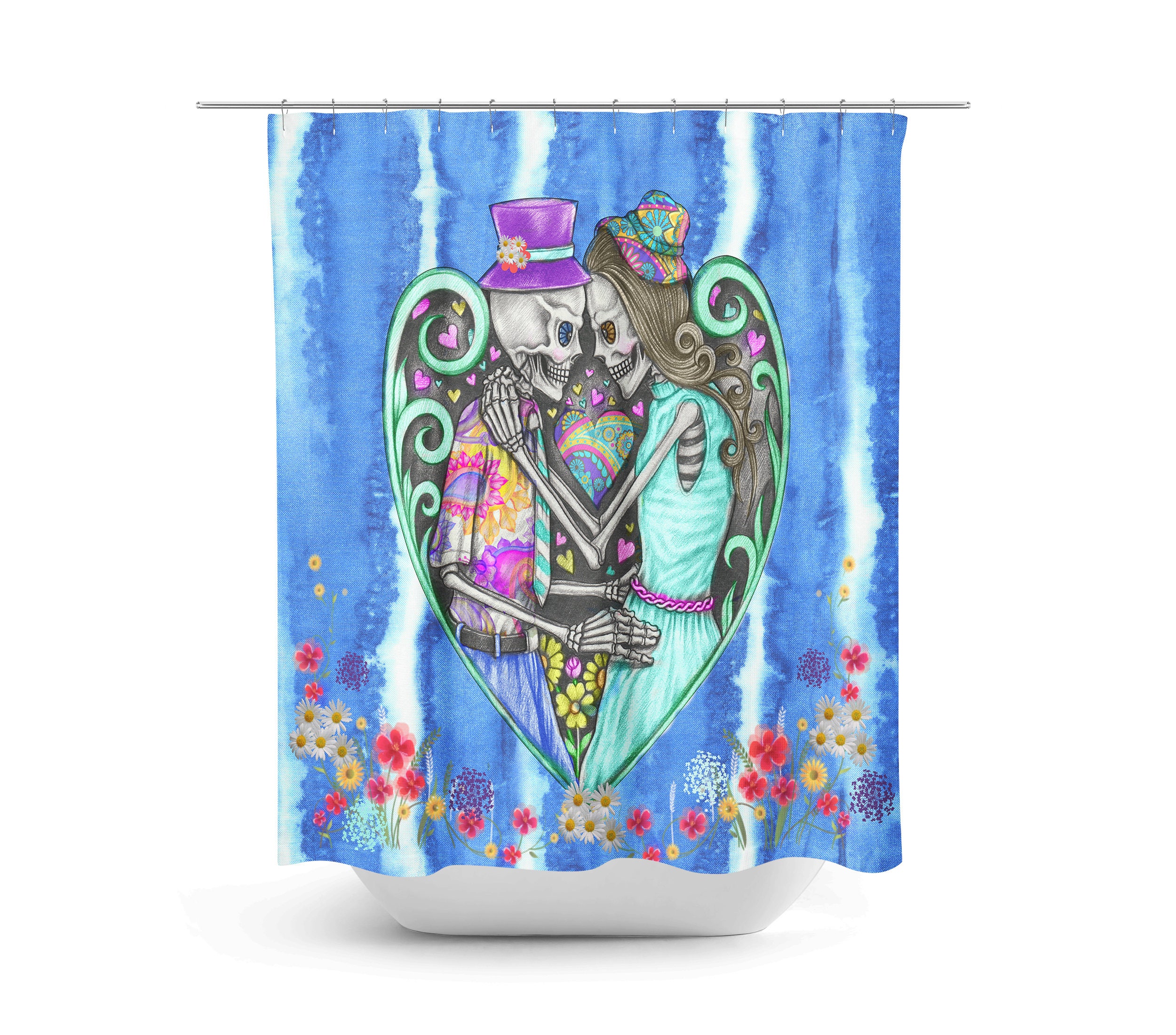 Boho Skull Shower Curtain with Stylish Design Options for Bathroom Decor - Image 2