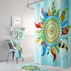 Boho Sunshine Mandala Shower Curtain, Bohemian Chic Gypsy Bath Print, Optional Bath Mat and Towels