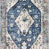 Boho Tribal Area Rug in Blue - Soft and Washable Mat for Chic Home Decor