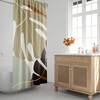 Boho Tropical Leaf Shower Curtain with Abstract Autumn Design for a Contemporary Bath Decor