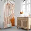 Boho Tropical Leaf Shower Curtain with Abstract Geometric Design for a Contemporary Bath Decor