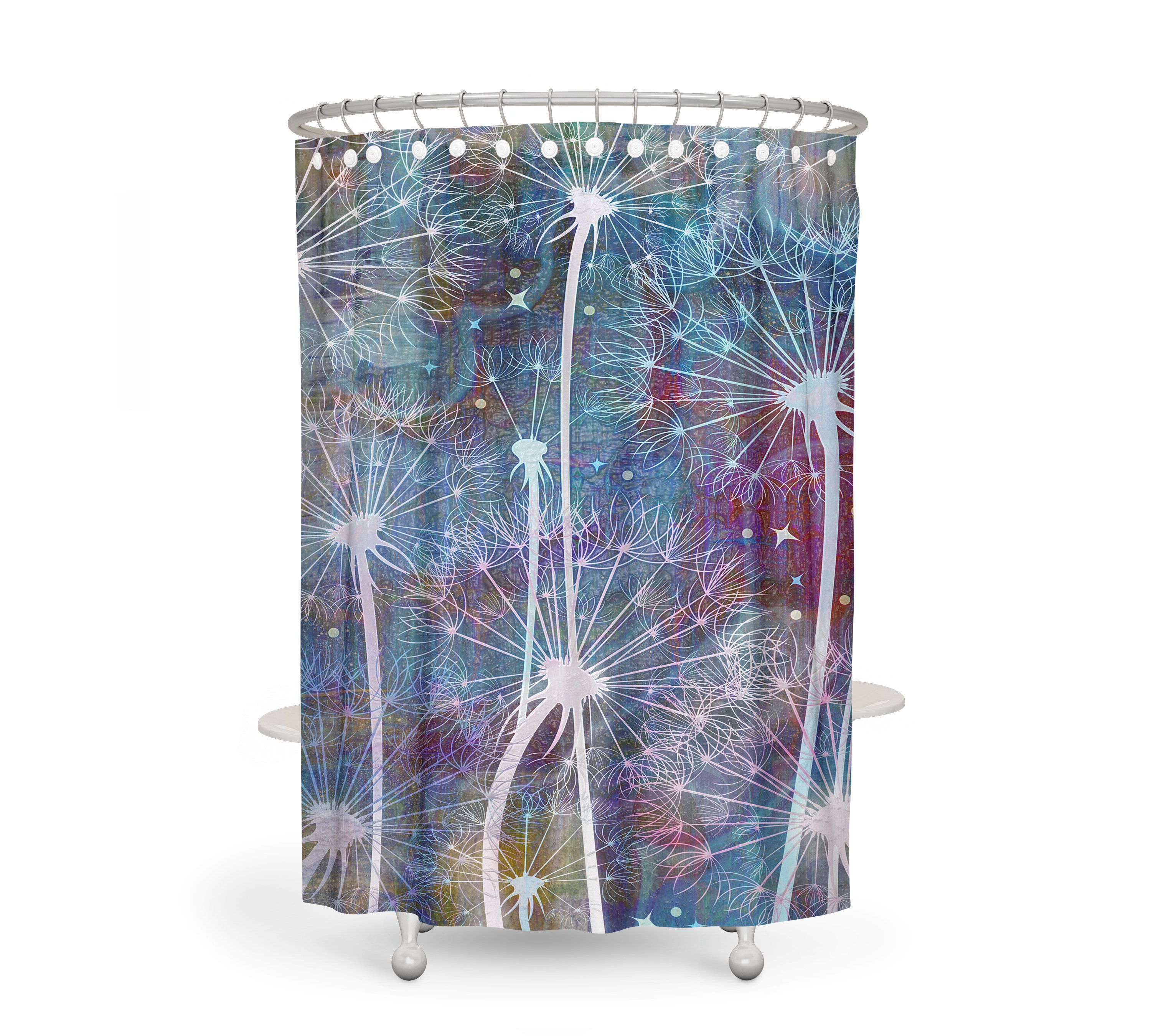 Boho Wishes Shower Curtain Set with Optional Bath Mat Bathroom for Unique Home Decor - Image 2