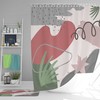 Boho leaves abstract Shower Curtain | Bohemian retro fabric Bathroom Curtain Housewarming gift