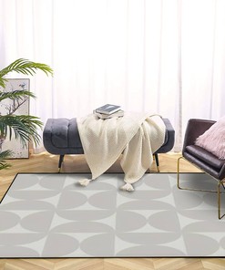 Bold Abstract Greige Seamless Geometric Area Rug with Minimalist Design for Modern Home Decor