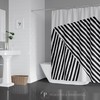 Bold Black and White Striped Shower Curtain | Designer Bathroom Decor | 71x74 | At Home Shower Curtains