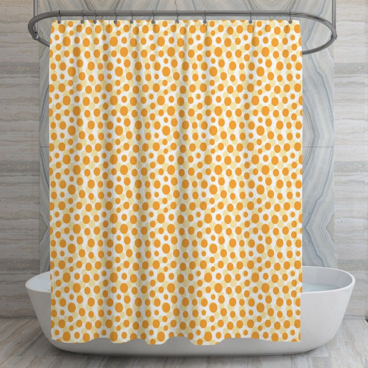 Bold Geometric Pattern Yellow and Orange Shower Curtain - Make Your Bathroom Unique