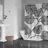 Bold Leaf Shower Curtain | Botanical Leaves Bath Curtain in 71x74 Vintage Bathroom Shower Curtains
