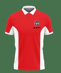 Bold Red 3D Printed Dodge Ram Lph-Va Polo Shirt with All Over Print