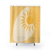 Boomerang Yellow Sun Mid Mod MCM Shower Curtain for a Retro Boho Bathroom