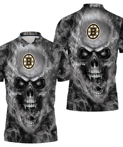 Boston Bruins Nhl Fans Rejoice with the Skull Polo Shirt All Over Print Shirt 3D T-Shirt.