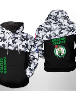 Boston Celtics NBA Camo Veteran Team All Over Print 3D Hoodie