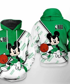 Boston Celtics Zipper Hoodie with Mickey Mouse Design - Unique Style