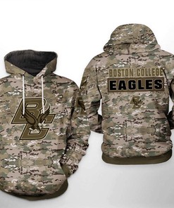 Boston College Eagles NCAA Camo Veteran All Over Print Hoodie 3D