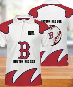Boston Red Sox 3D Printed Breathable Fabric Athleisure Summer Top Polo Shirt - NRL