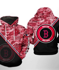 Boston Red Sox All Over Print Camo Team 3D Hoodie