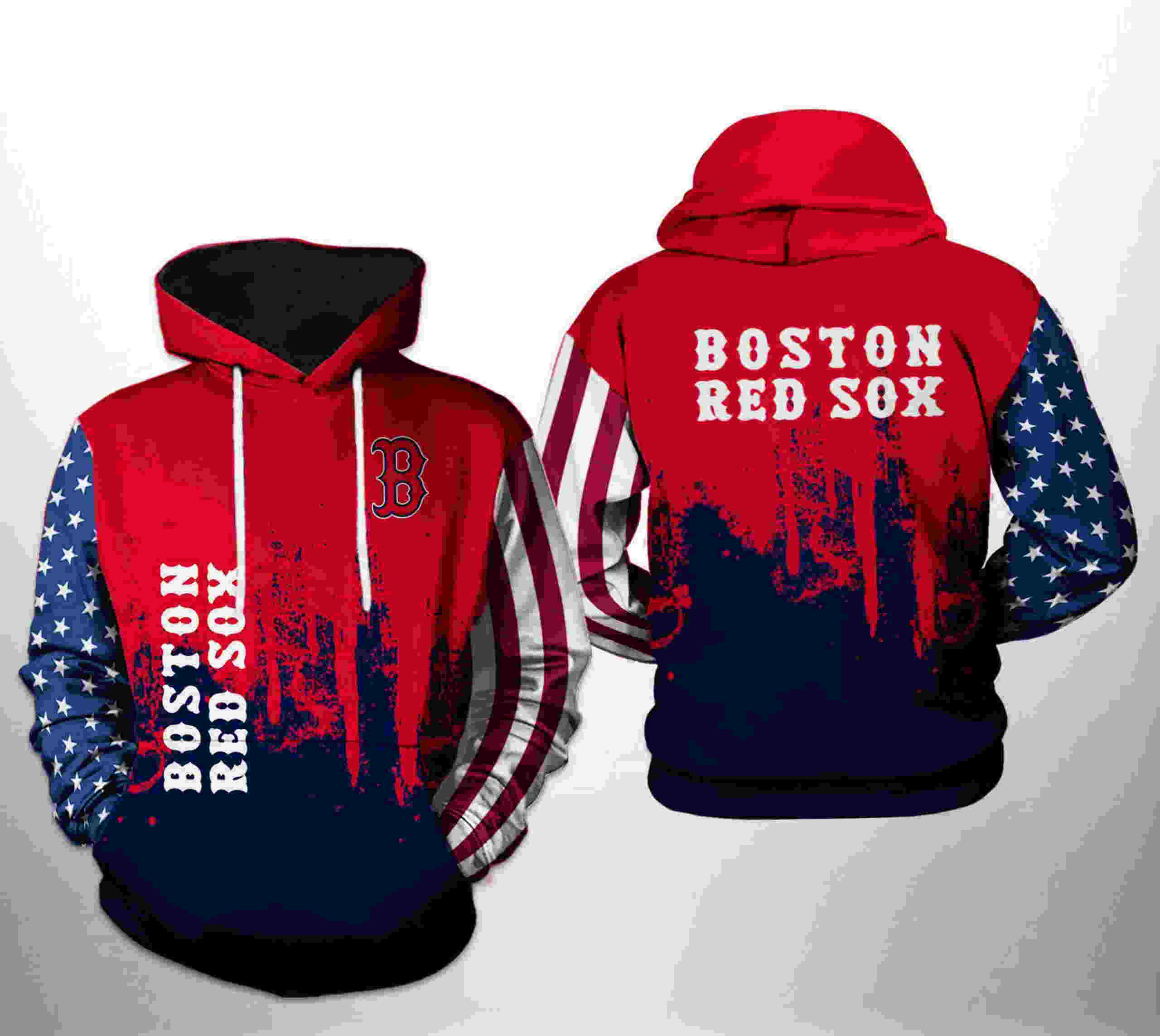 Boston Red Sox MLB All Over Print 3D Hoodie Zipper Hoodie