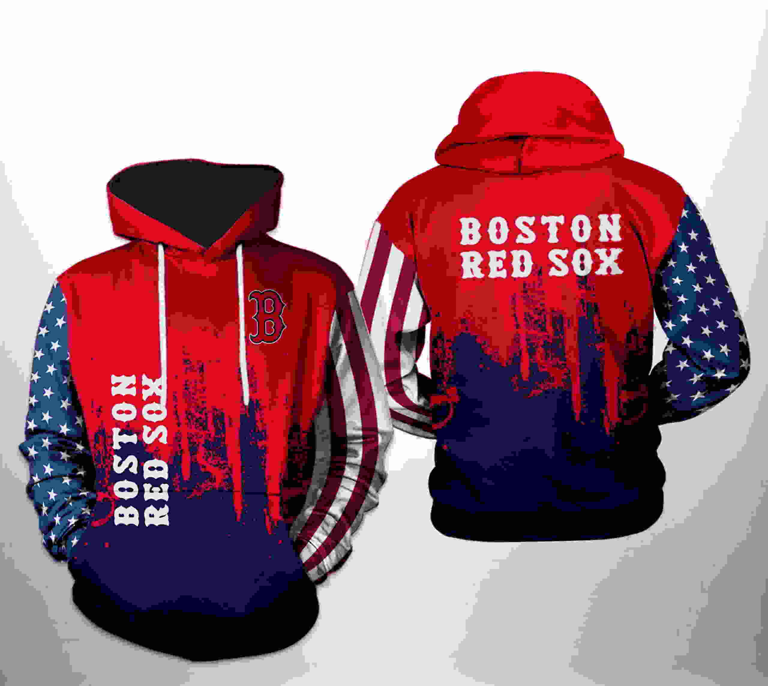 Boston Red Sox MLB Team US All Over Print 3D Hoodie