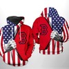 Boston Red Sox MLB US Flag All Over Print 3D Hoodie Zipper Hoodie