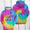 Boston Terrier Tie Dye All Over Print 3D Hoodie