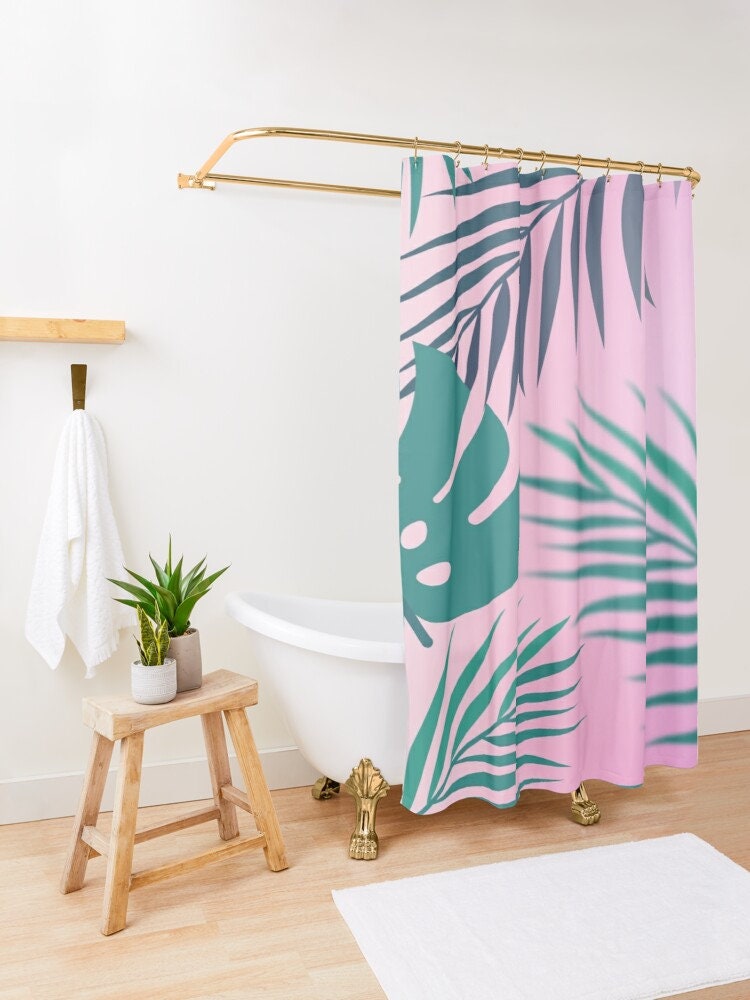 Botanic Summer Boho Shower Curtain with Eco-Friendly Material - Perfect for Floral Bathroom Decor - Image 3