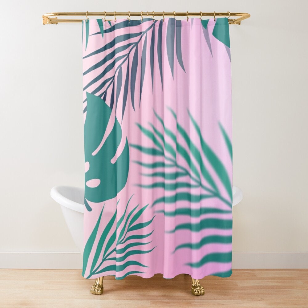 Botanic Summer Boho Shower Curtain with Eco-Friendly Material - Perfect for Floral Bathroom Decor - Image 4