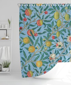 Botanic Tropical Fruits Boho Shower Curtain - Featuring Artistic and Eco-Friendly Design - Perfect for Any Bathroom!