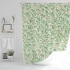 Botanical Boho Shower Curtain, Art Nouveau Green Leaves Design, Eco-Friendly Bath Decor