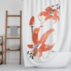 Botanical Floral Minimalist Shower Curtain | Japanese Bath Decor | Red Black White Bath Curtain | Oriental Home Decor