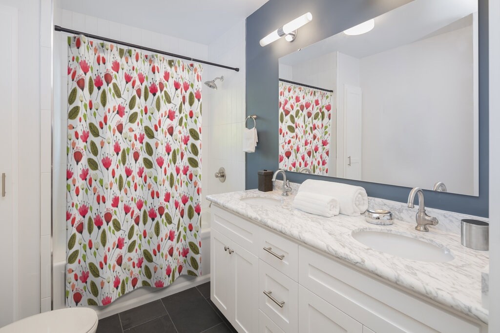 Botanical Flower Shower Curtain for a Floral Bathroom with Keywords Shower Curtains Colorful - Image 2