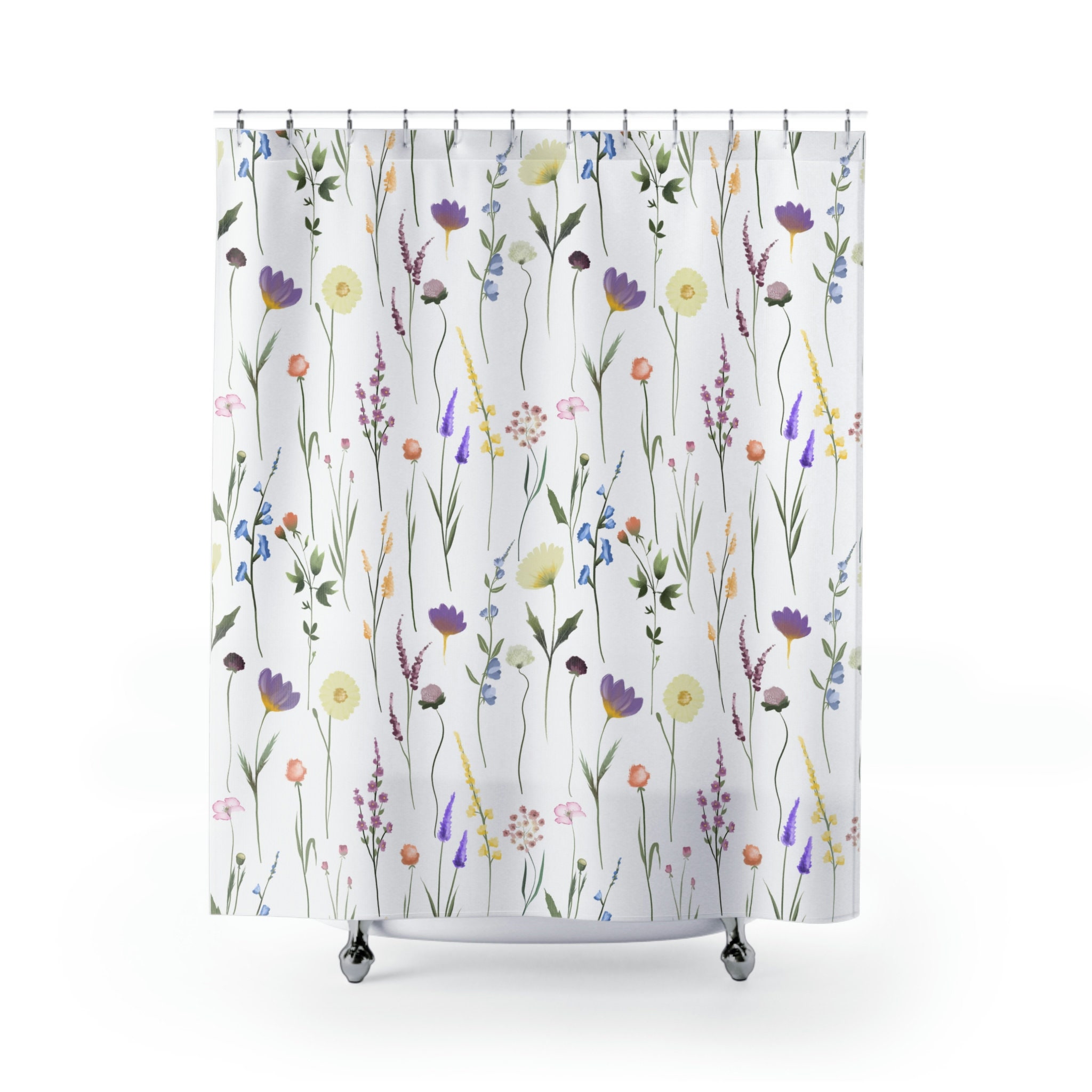 Botanical Garden Flowers Shower Curtain for a Farmhouse Look - Image 2
