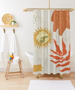 Botanical Shower Curtain Plant Leaves | Houseplant Decor Botanical Art Bathroom Decor + Quotes