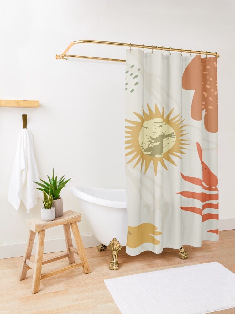 Botanical Shower Curtain Plant Leaves | Houseplant Decor Botanical Art Bathroom Decor + Quotes - Image 3