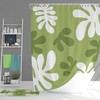 Botanical tropical forest tree Shower Curtain | Green white Leaves pattern fabric | Bathroom Curtain & Mat