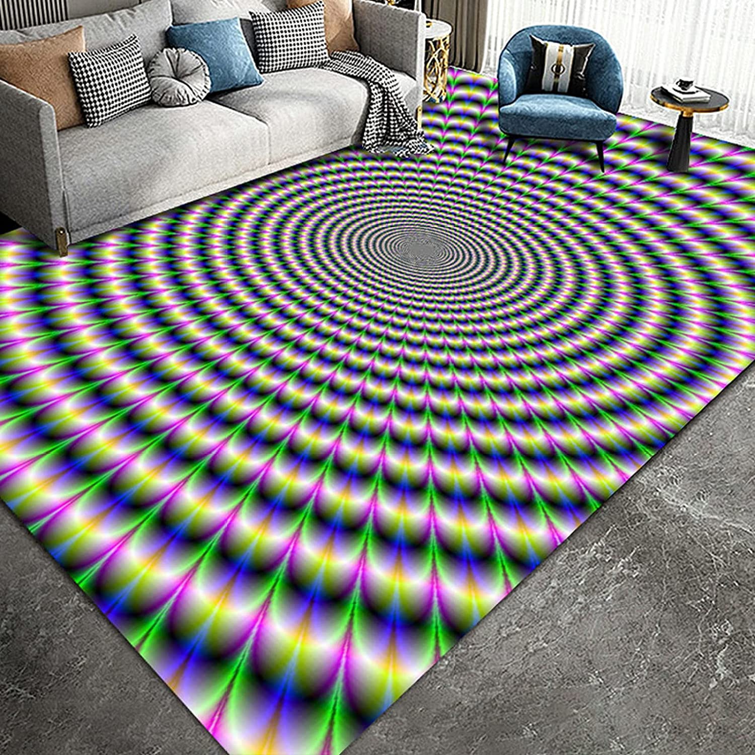 Bottomless Hole Optical Illusion Area Rug - Enchanting 3D Vortex Illusion Rug for Your Home