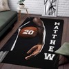 Boys Basketball Rug with Personalized Name and Number - Anti-Skid Area Rug for Bedroom, Living Room or Patio