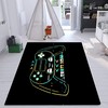 Boys' Bedroom and Living Room Gaming Decor: Stylish Black Game Room Area Rugs with Gamepad Design