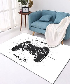 Boys' Gamer Rugs for Bedroom with 3D Gaming Area - Non-Slip Video Controller Area Rug With T-Shirt, Hoodie, Sweatshirt Fun game room rugs