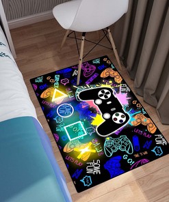 Boys' Gaming Area Rugs - Cool Game Style Bedroom Decor with Gamer Rug, Video Game Carpet for Teens