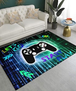 Boys Living Room Gamepad Controller Area Rug for Gamers